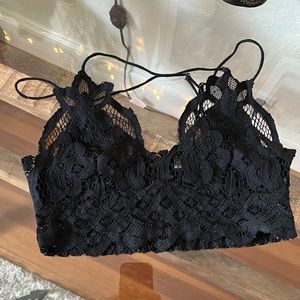 Free People Black Lace Bralette
